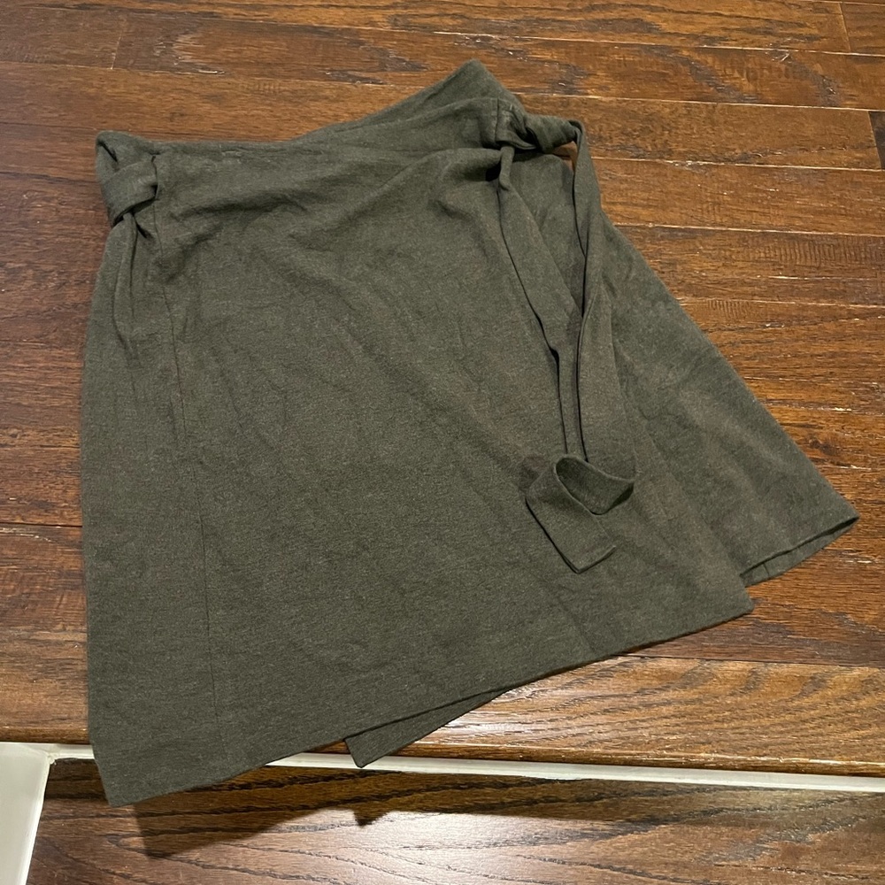 LOFT Olive Green Wrap Skirt